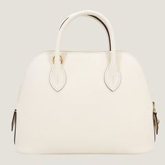 25cm Ivory Cross-Grain Calfskin Handbag - Arvelle Paris