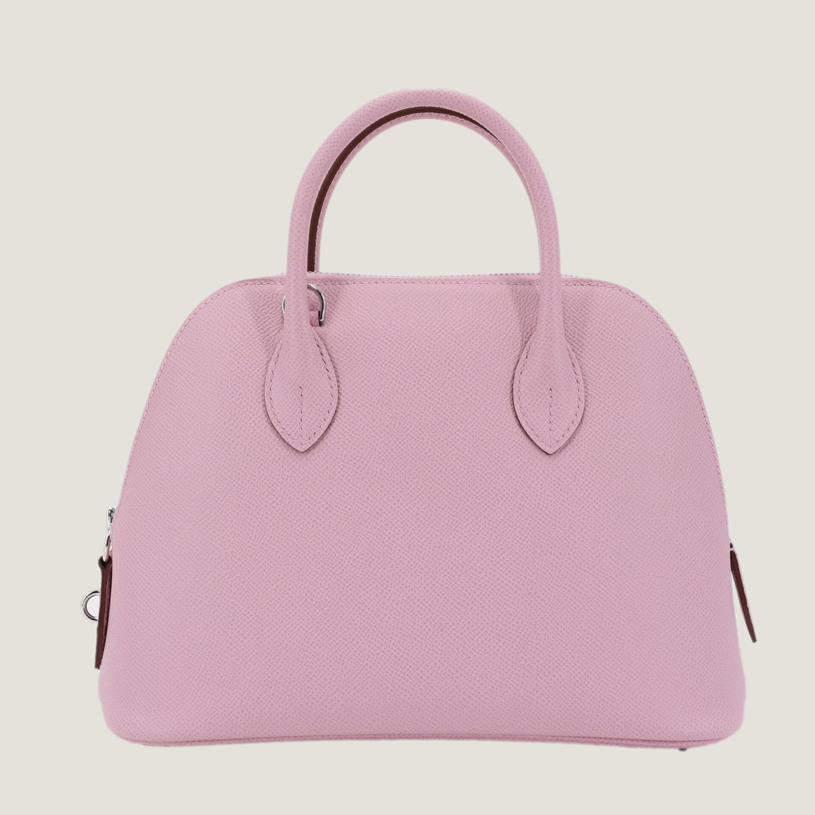 25cm Woodland Mauve Cross-Grain Calfskin Handbag - Arvelle Paris