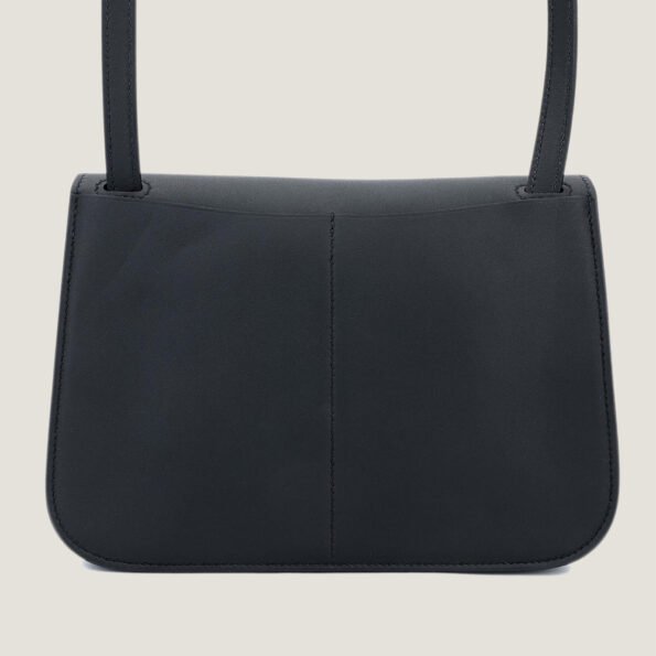 Mini Noir Swift Leather Handbag 22cm - Arvelle Paris
