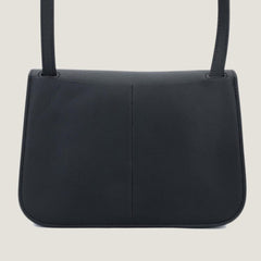 Mini Noir Swift Leather Handbag 22cm - Arvelle Paris