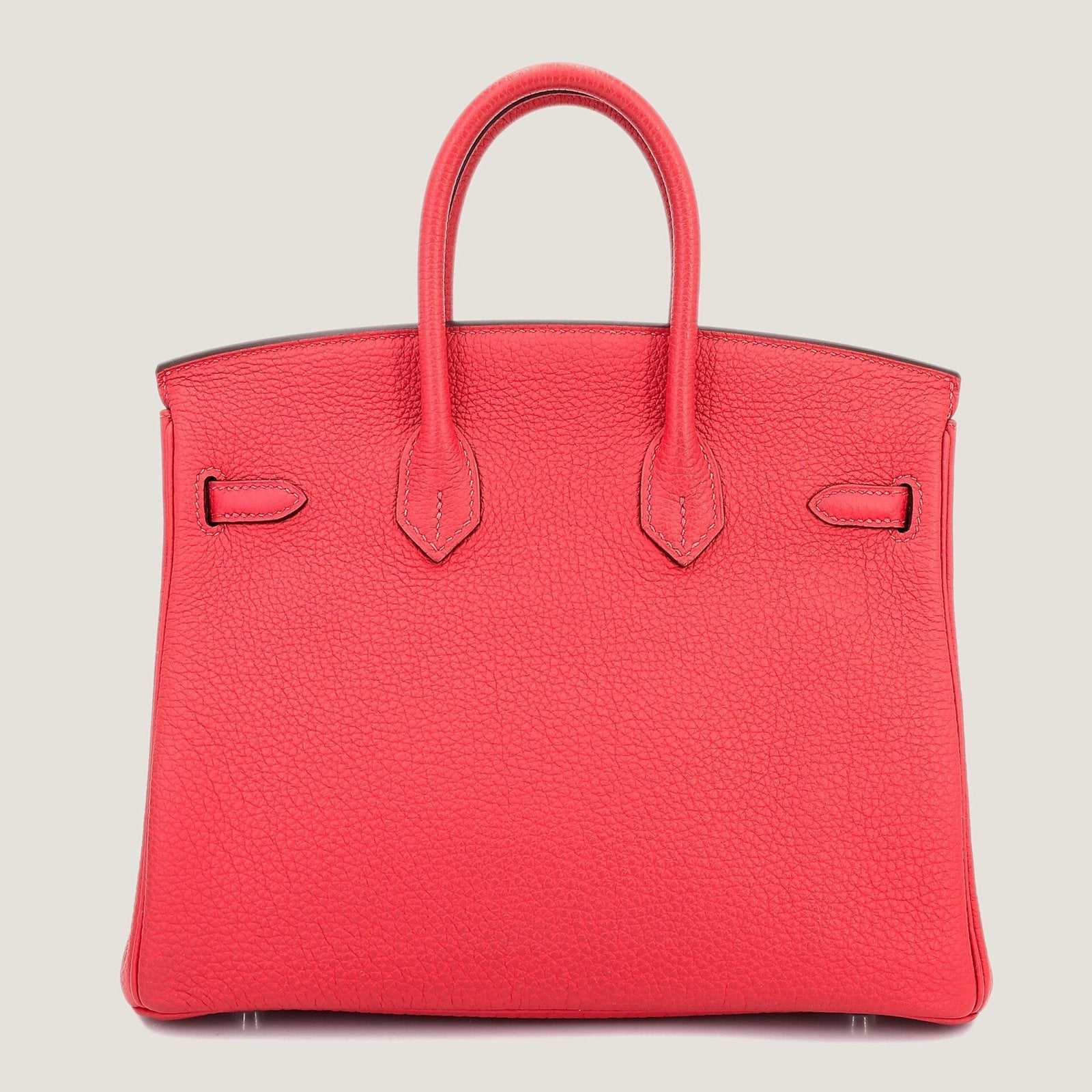 25cm Magenta Pebbled Calfskin Handbag - Arvelle Paris