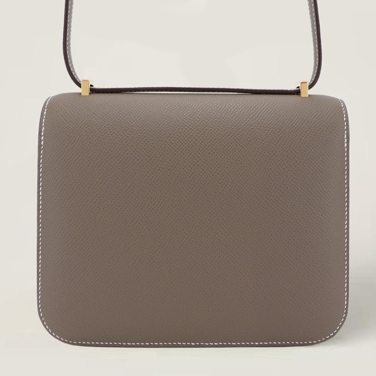 Arvelle Crossbody 19 Taupe Cross-Grain Calfskin - Arvelle Paris