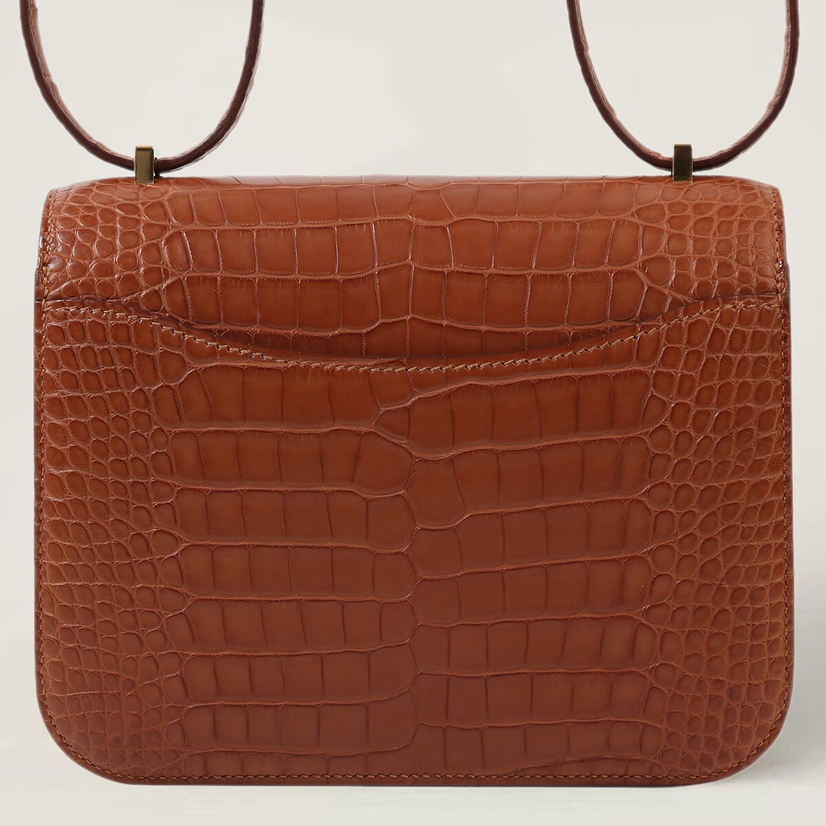 Arvelle Crossbody 19 Champagne Gold Matte Alligator - Arvelle Paris