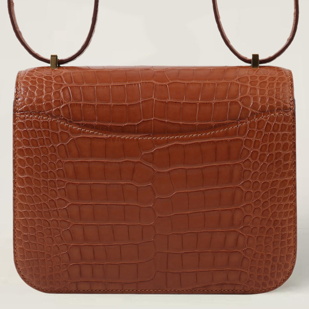 Arvelle Crossbody 19 Champagne Gold Matte Alligator - Arvelle Paris