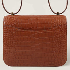 Arvelle Crossbody 19 Champagne Gold Matte Alligator - Arvelle Paris