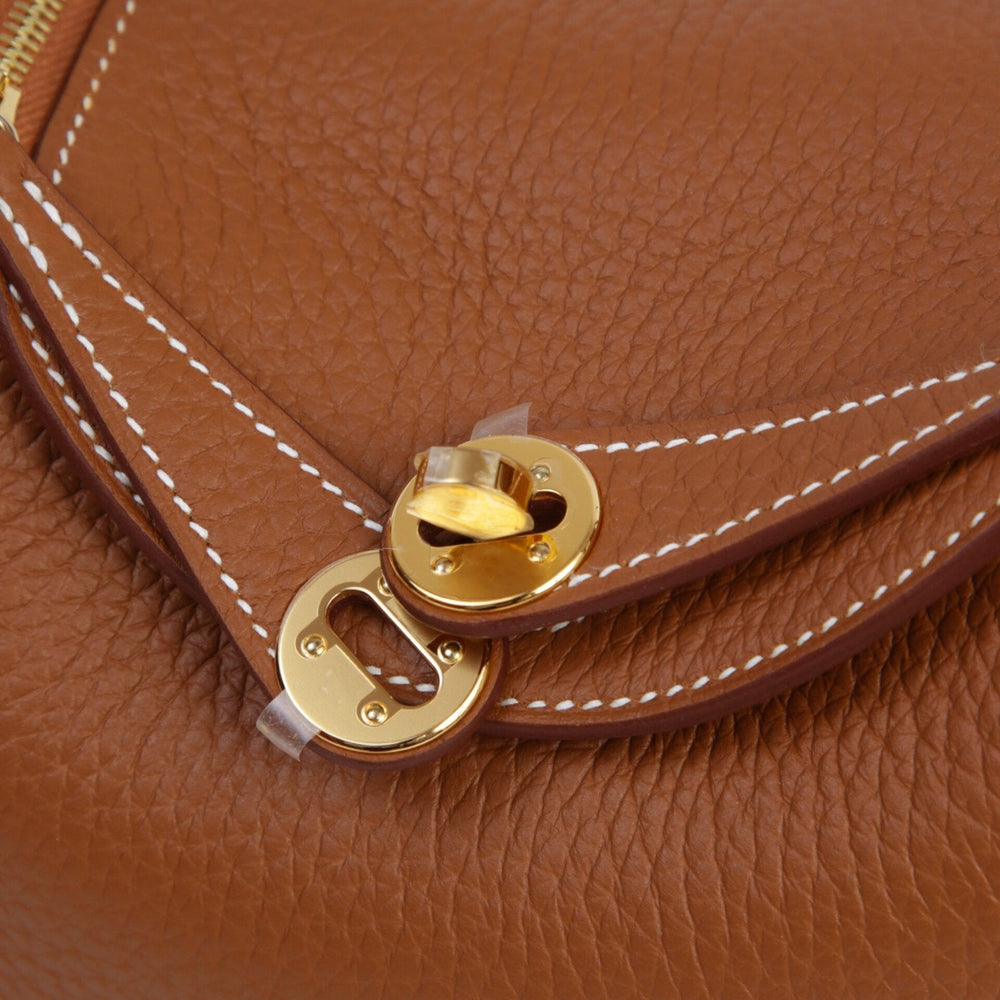 Mini Champagne Gold Soft Grain Calfskin Handbag - Arvelle Paris