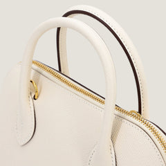 25cm Ivory Cross-Grain Calfskin Handbag - Arvelle Paris