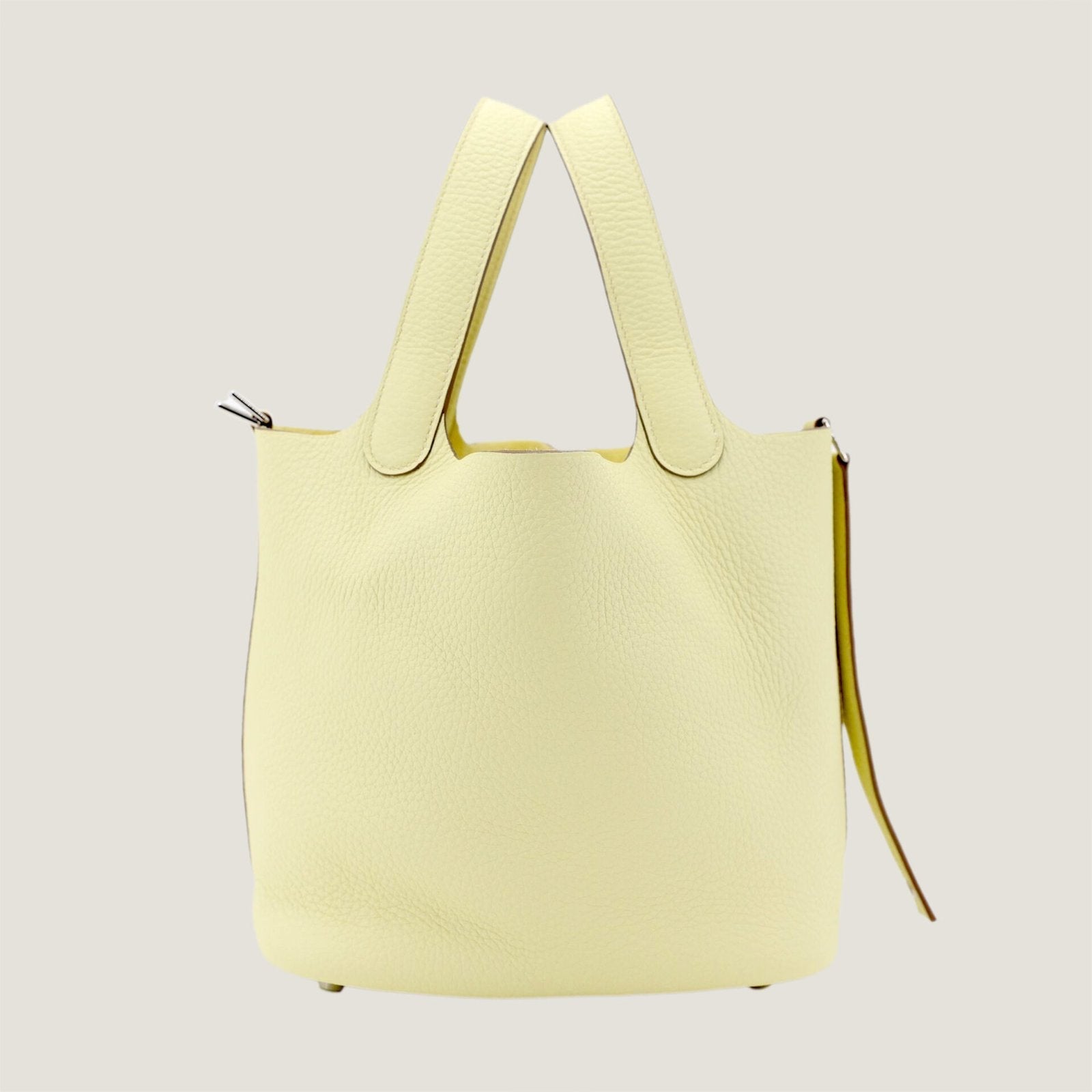 Arvelle Lock Small Sunlit Yellow Soft Grain Calfskin Bucket Bag - Arvelle Paris