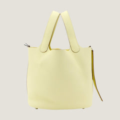 Arvelle Lock Small Sunlit Yellow Soft Grain Calfskin Bucket Bag - Arvelle Paris