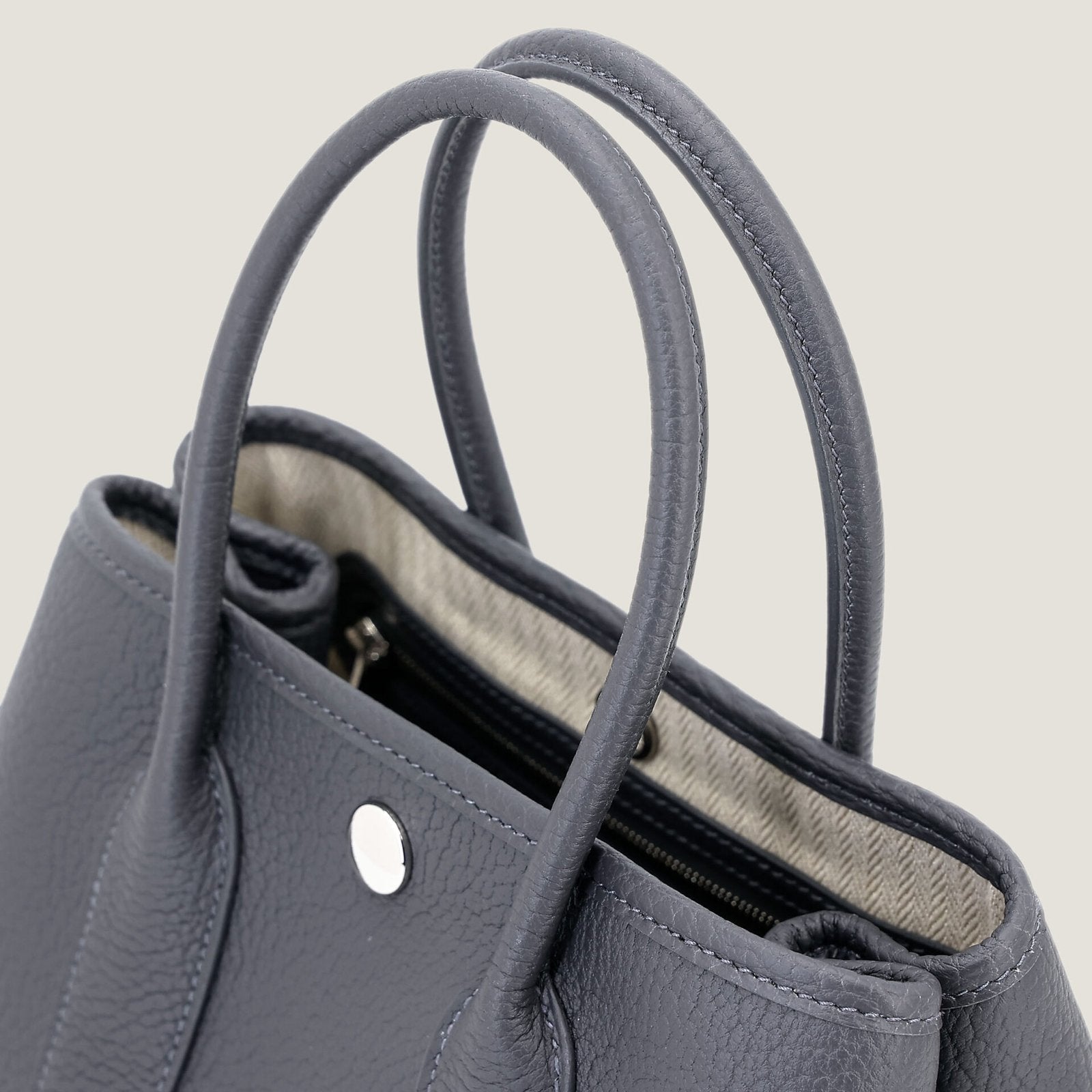 23cm Ardoise Negonda Leather Tote - Arvelle Paris