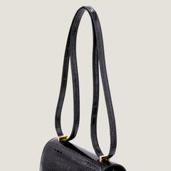 Arvelle Crossbody 19 Black Alligator Leather - Arvelle Paris