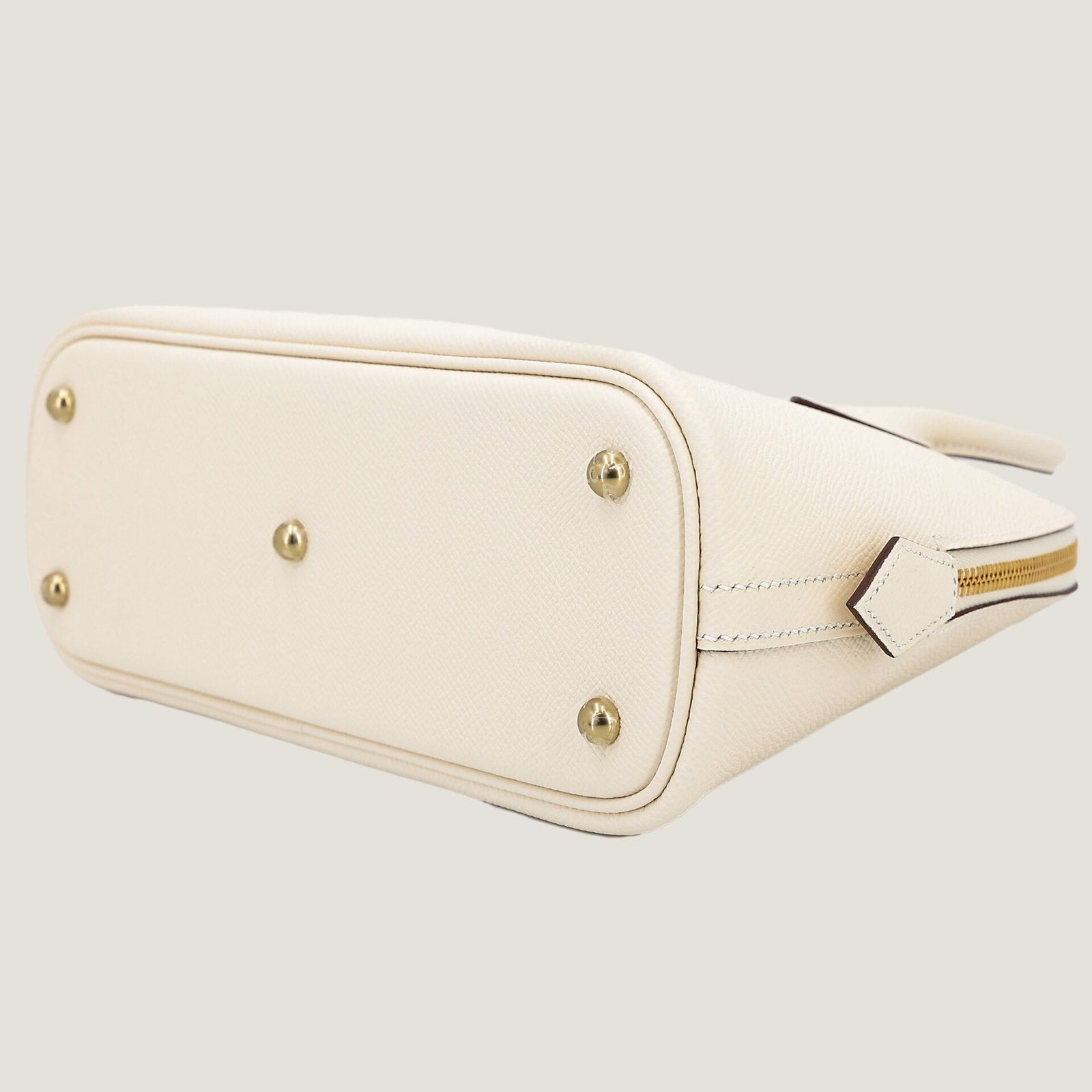 25cm Ivory Cross-Grain Calfskin Handbag - Arvelle Paris