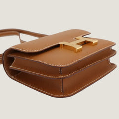 Arvelle Crossbody 19 Champagne Gold Cross-Grain Calfskin - Arvelle Paris