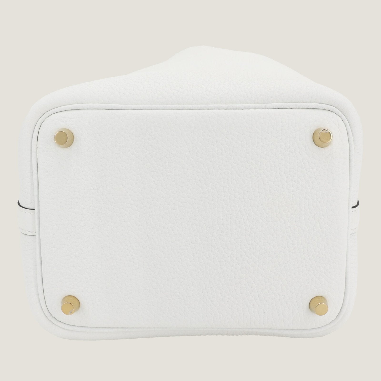Arvelle Lock Small Pure White Soft Grain Calfskin Bucket Bag - Arvelle Paris