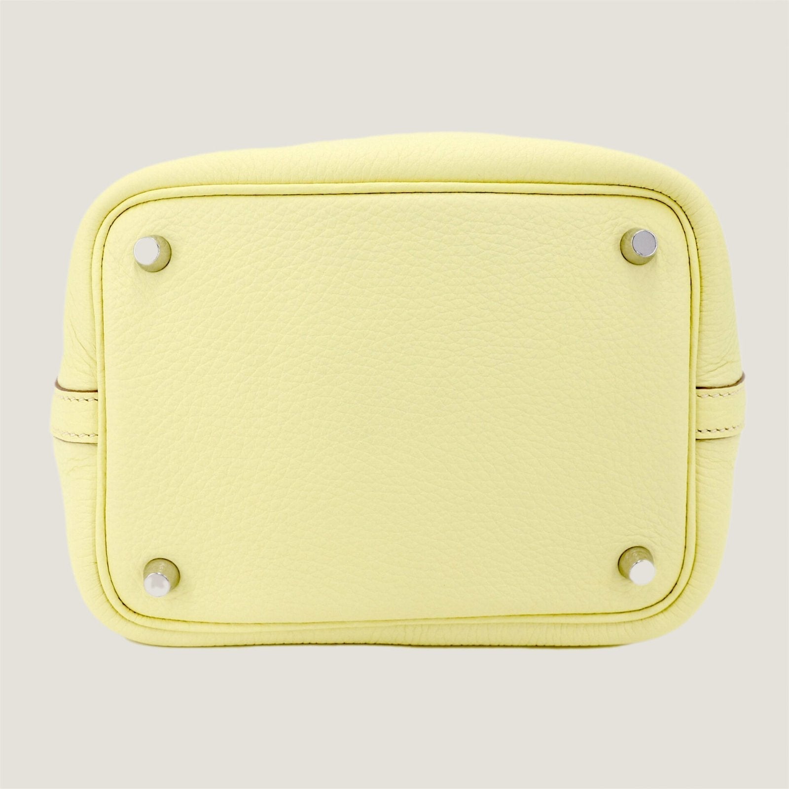 Arvelle Lock Small Sunlit Yellow Soft Grain Calfskin Bucket Bag - Arvelle Paris