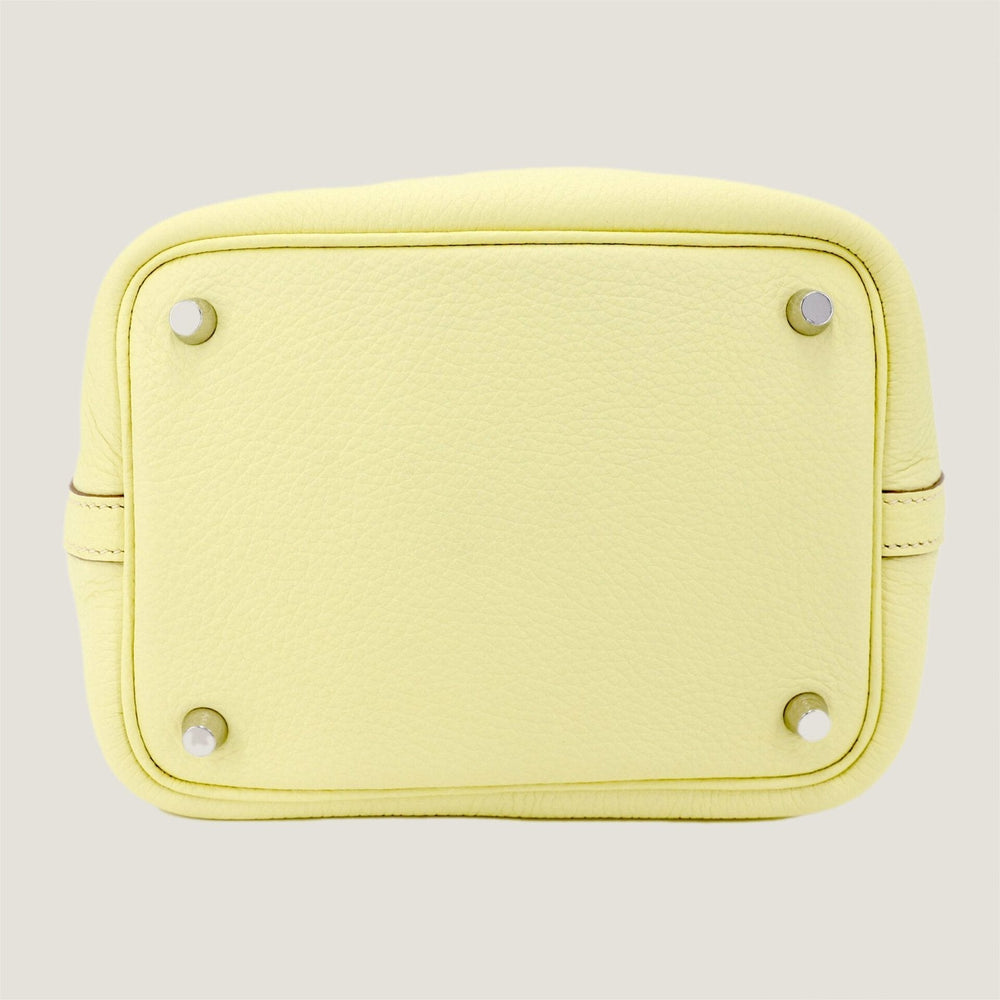 Arvelle Lock Small Sunlit Yellow Soft Grain Calfskin Bucket Bag - Arvelle Paris