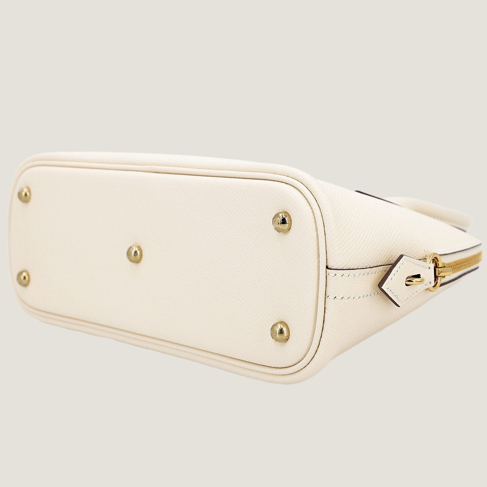 25cm Ivory Cross-Grain Calfskin Handbag - Arvelle Paris