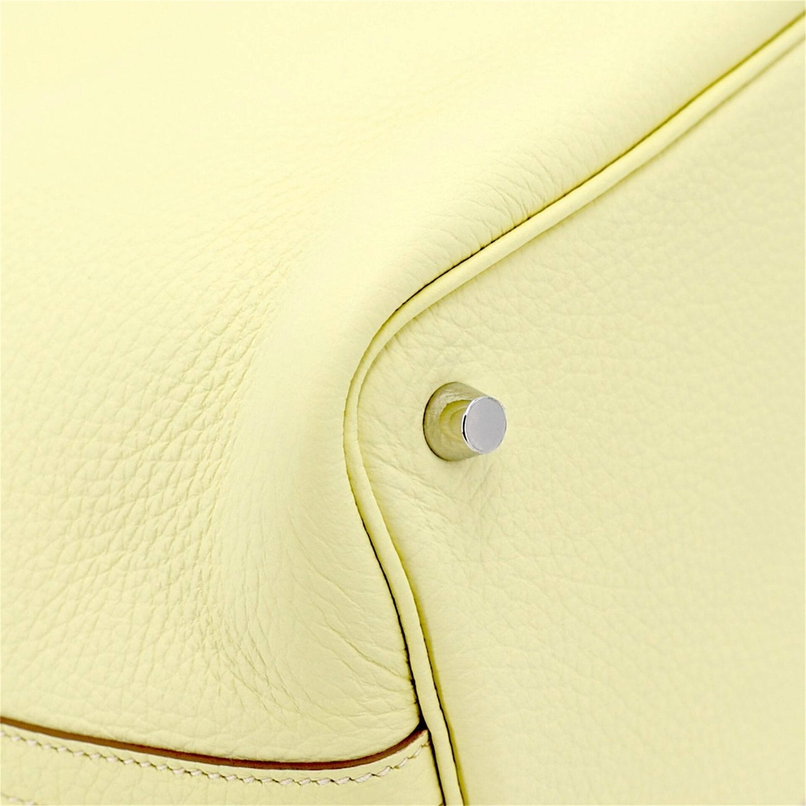 Arvelle Lock Small Sunlit Yellow Soft Grain Calfskin Bucket Bag - Arvelle Paris