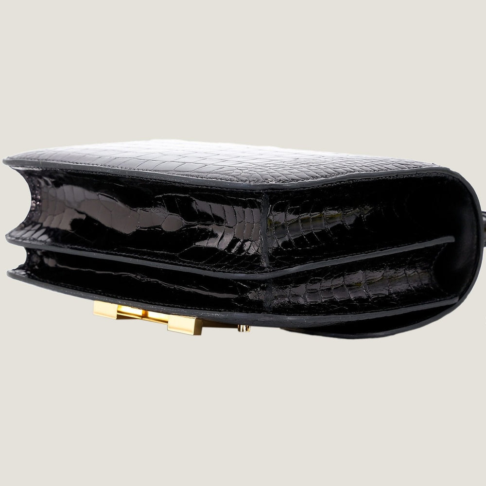 Arvelle Crossbody 19 Black Alligator Leather - Arvelle Paris