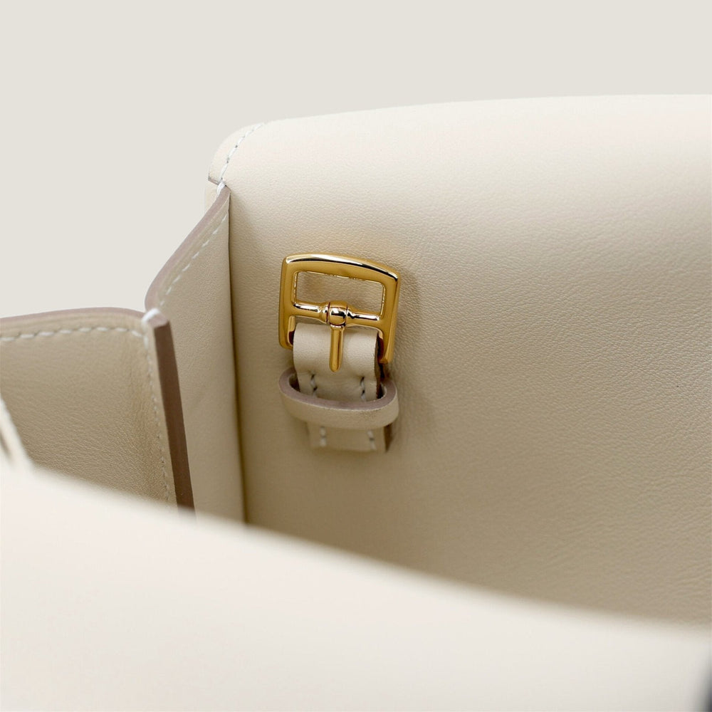 Mini Chalk White Smooth Calfskin Handbag - Arvelle Paris