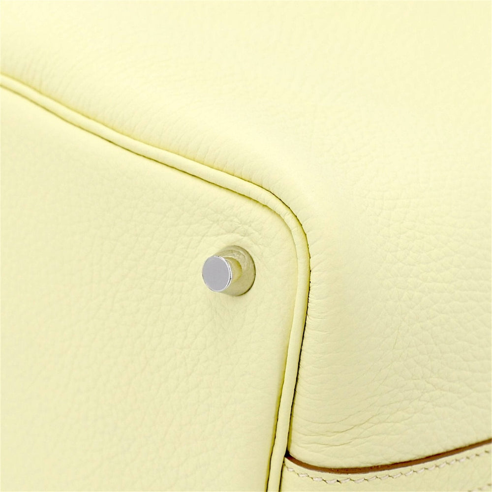 Arvelle Lock Small Sunlit Yellow Soft Grain Calfskin Bucket Bag - Arvelle Paris