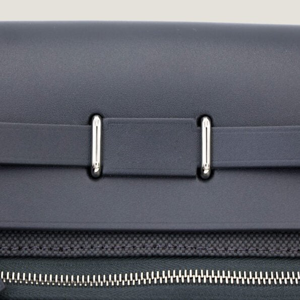 Zip Mini 20 Ardoise Canvas and Vache Hunter Leather Bag - Arvelle Paris