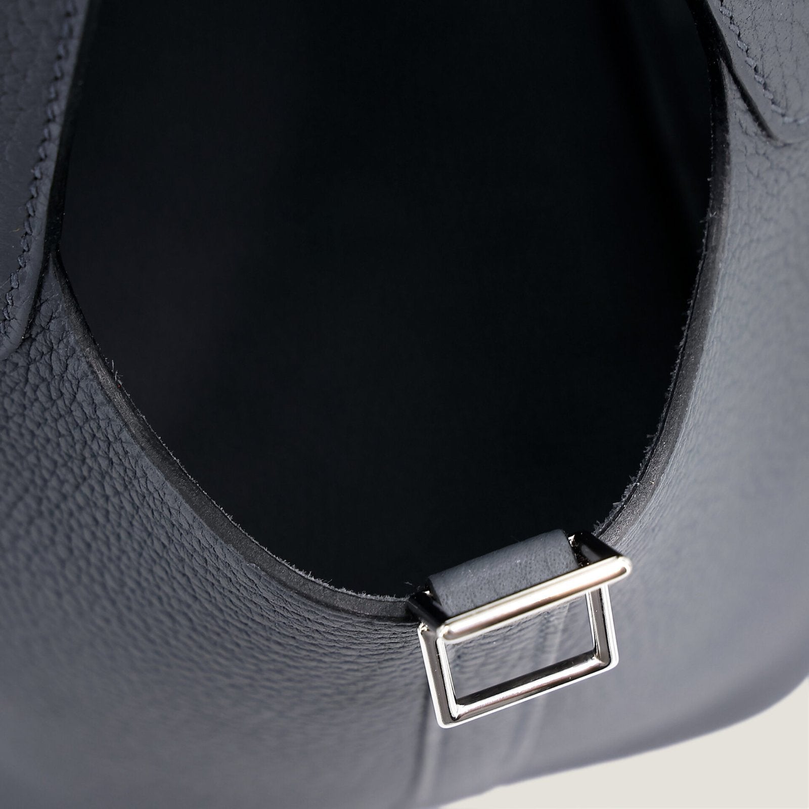 Arvelle Lock Small Misty Grey Soft Grain Calfskin Bucket Bag - Arvelle Paris