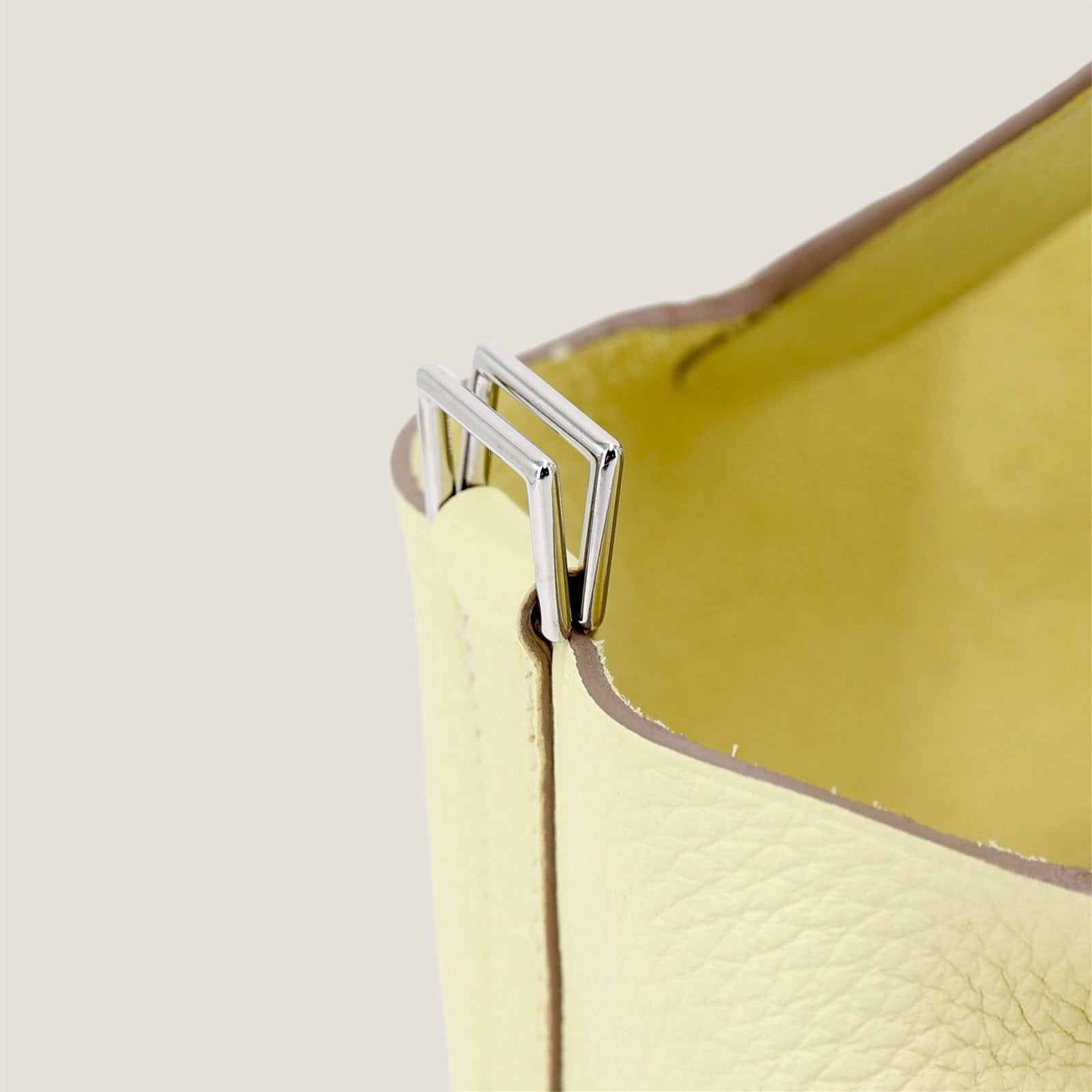 Arvelle Lock Small Sunlit Yellow Soft Grain Calfskin Bucket Bag - Arvelle Paris