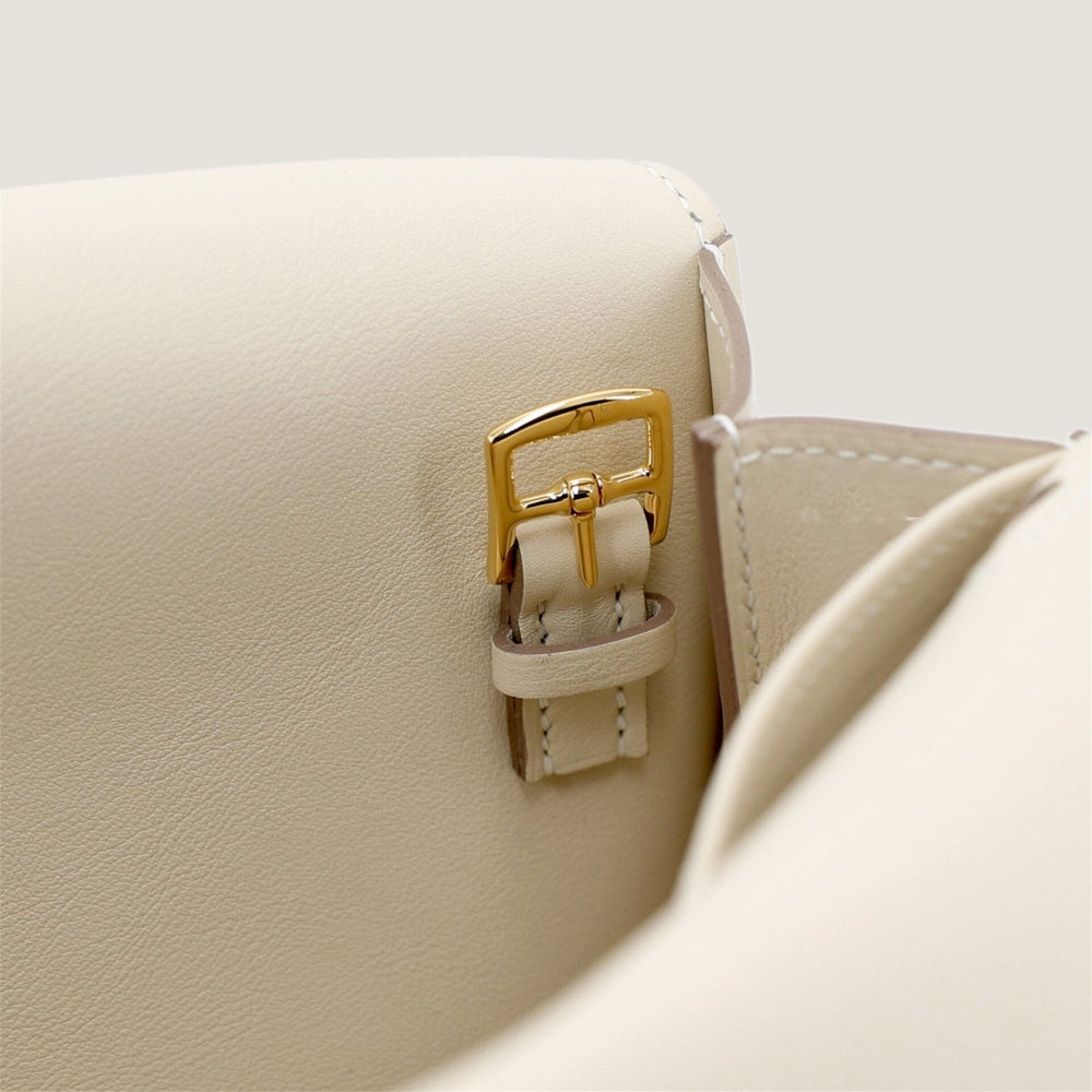 Mini Chalk White Smooth Calfskin Handbag - Arvelle Paris