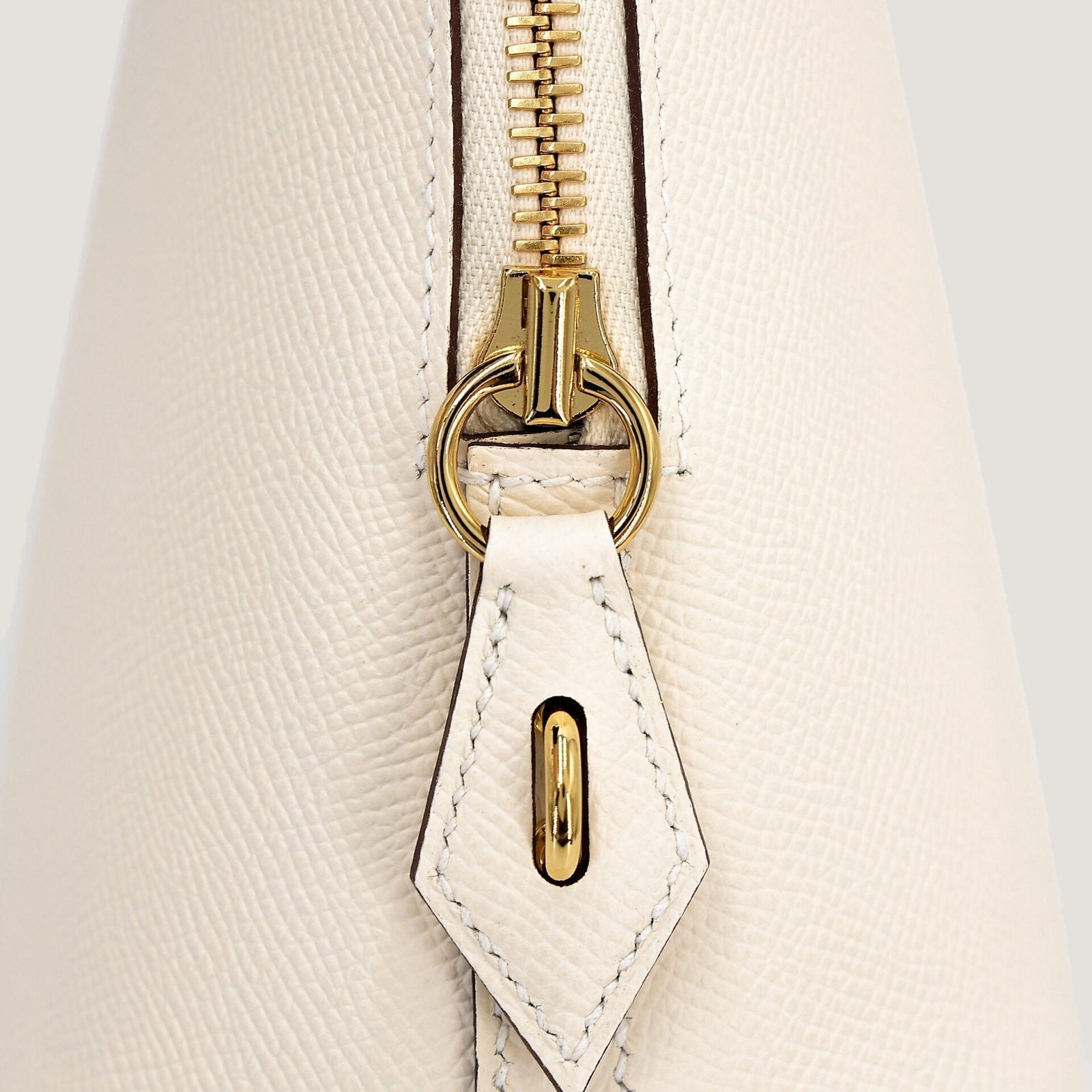 25cm Ivory Cross-Grain Calfskin Handbag - Arvelle Paris