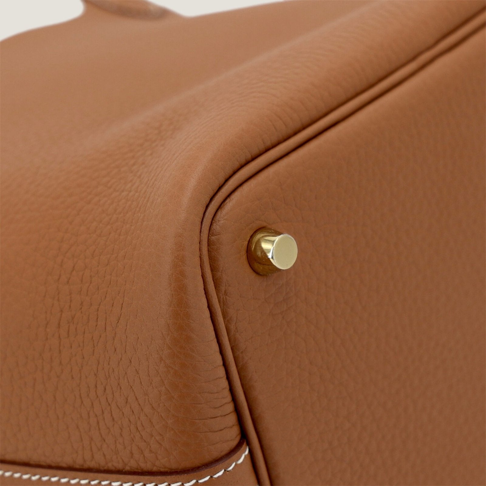 Arvelle Lock Small Champagne Gold Soft Grain Calfskin Bucket Bag - Arvelle Paris
