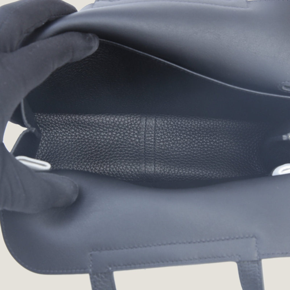 25cm Black Soft Grain Calfskin Handbag - Arvelle Paris