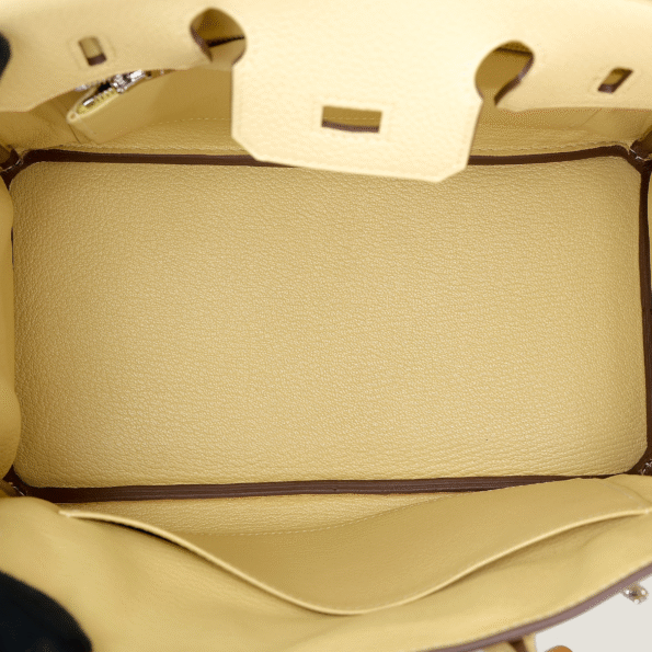 25cm Sunshine Yellow Pebbled Calfskin Handbag - Arvelle Paris