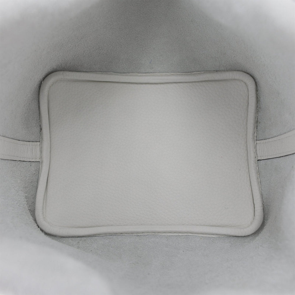 Arvelle Lock Small Pure White Soft Grain Calfskin Bucket Bag - Arvelle Paris