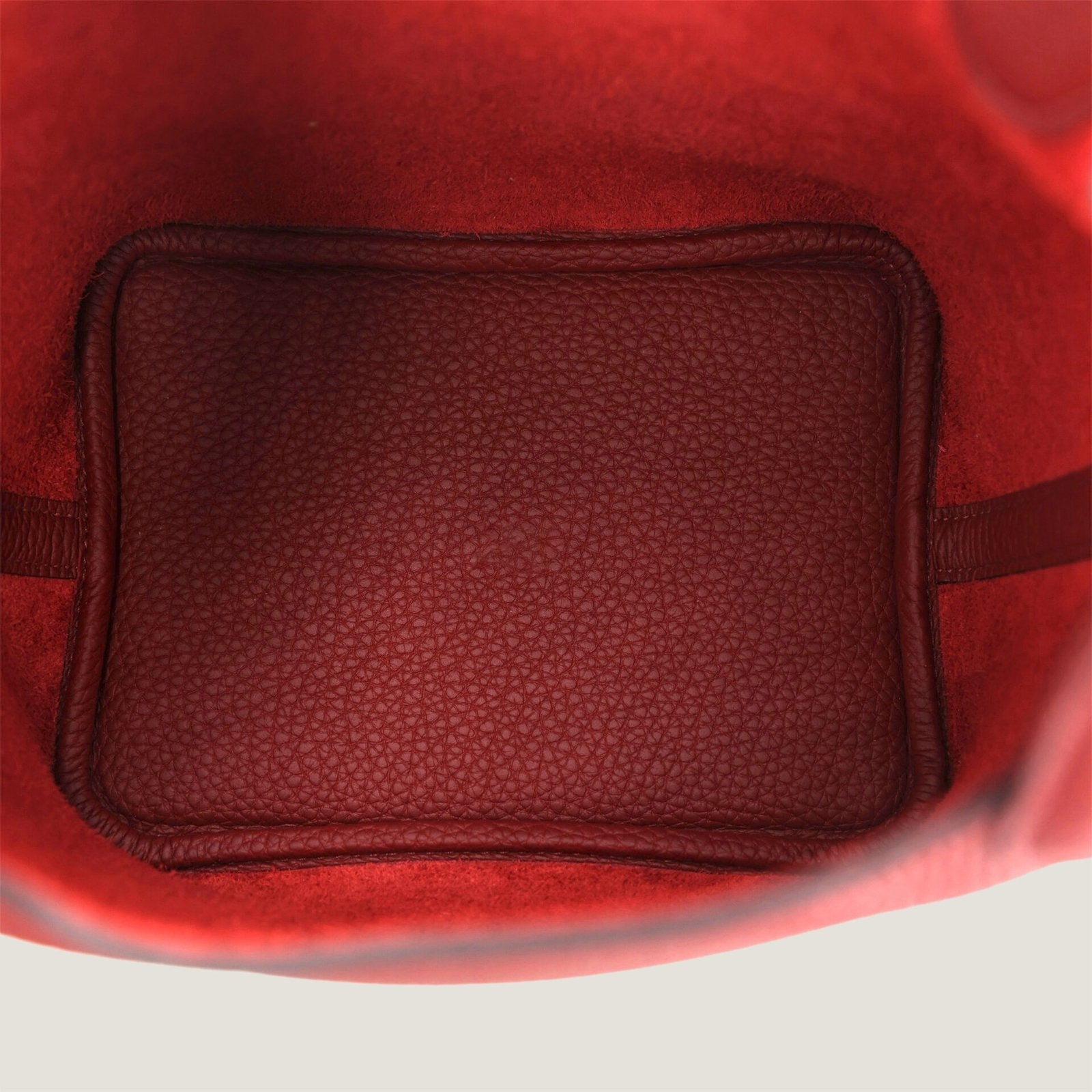 Arvelle Lock Small Deep Red Soft Grain Calfskin Bucket Bag - Arvelle Paris