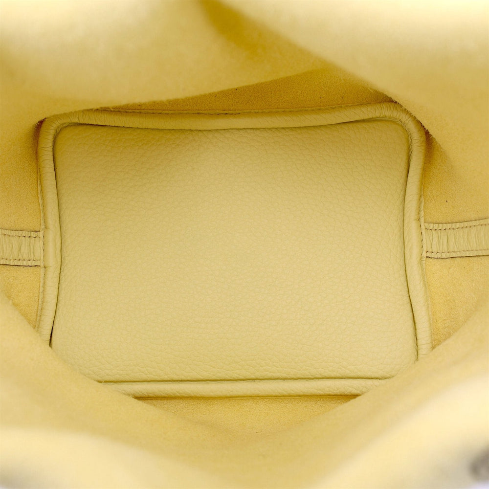 Arvelle Lock Small Sunlit Yellow Soft Grain Calfskin Bucket Bag - Arvelle Paris