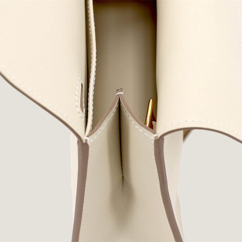 Mini Chalk White Smooth Calfskin Handbag - Arvelle Paris