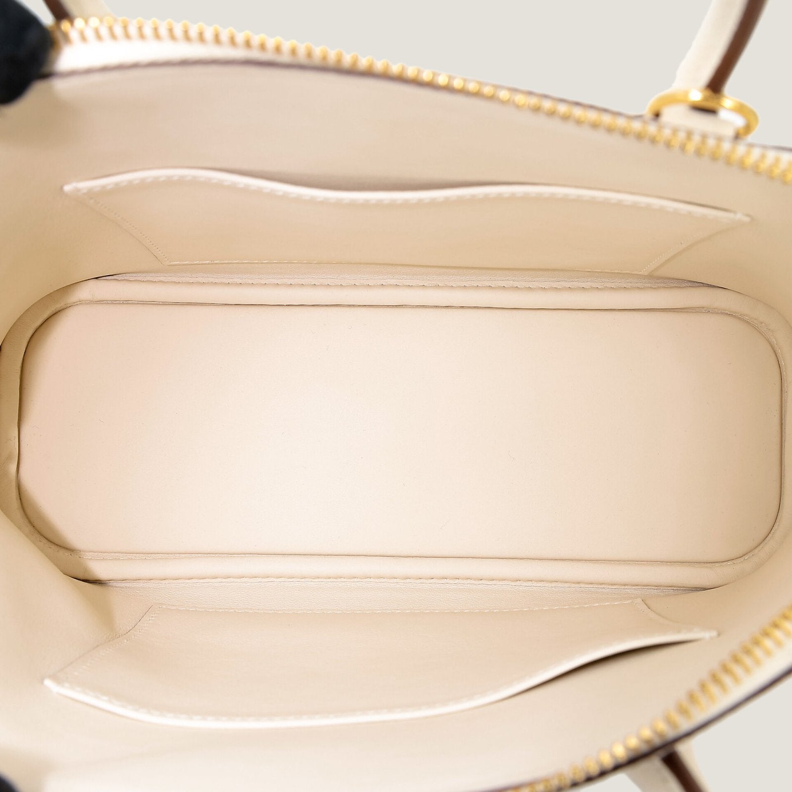 25cm Ivory Cross-Grain Calfskin Handbag - Arvelle Paris