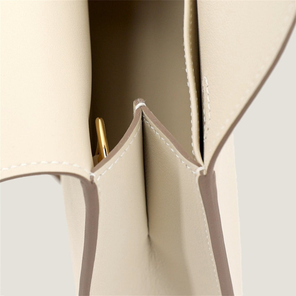 Mini Chalk White Smooth Calfskin Handbag - Arvelle Paris