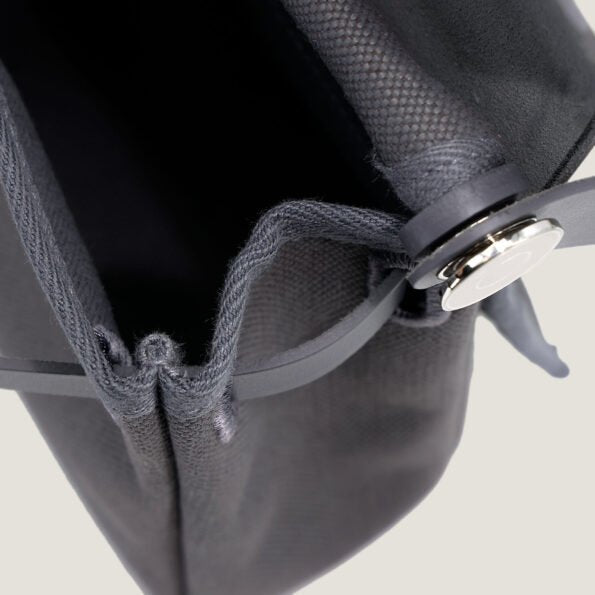 Zip Mini 20 Ardoise Canvas and Vache Hunter Leather Bag - Arvelle Paris