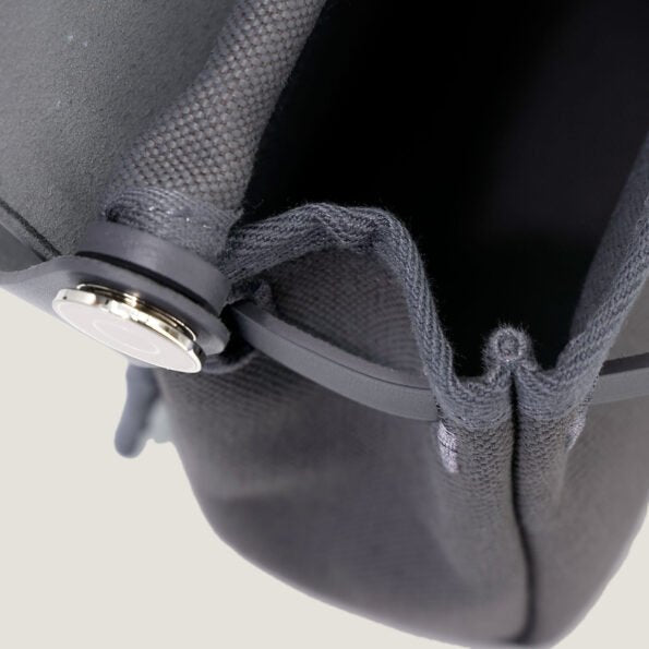 Zip Mini 20 Ardoise Canvas and Vache Hunter Leather Bag - Arvelle Paris
