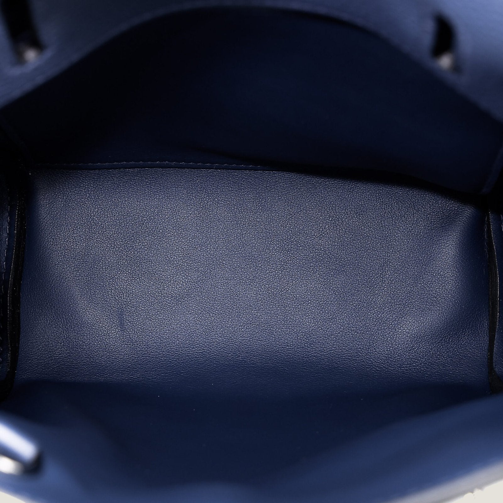 Small Navy Pebbled Calfskin Backpack - Arvelle Paris