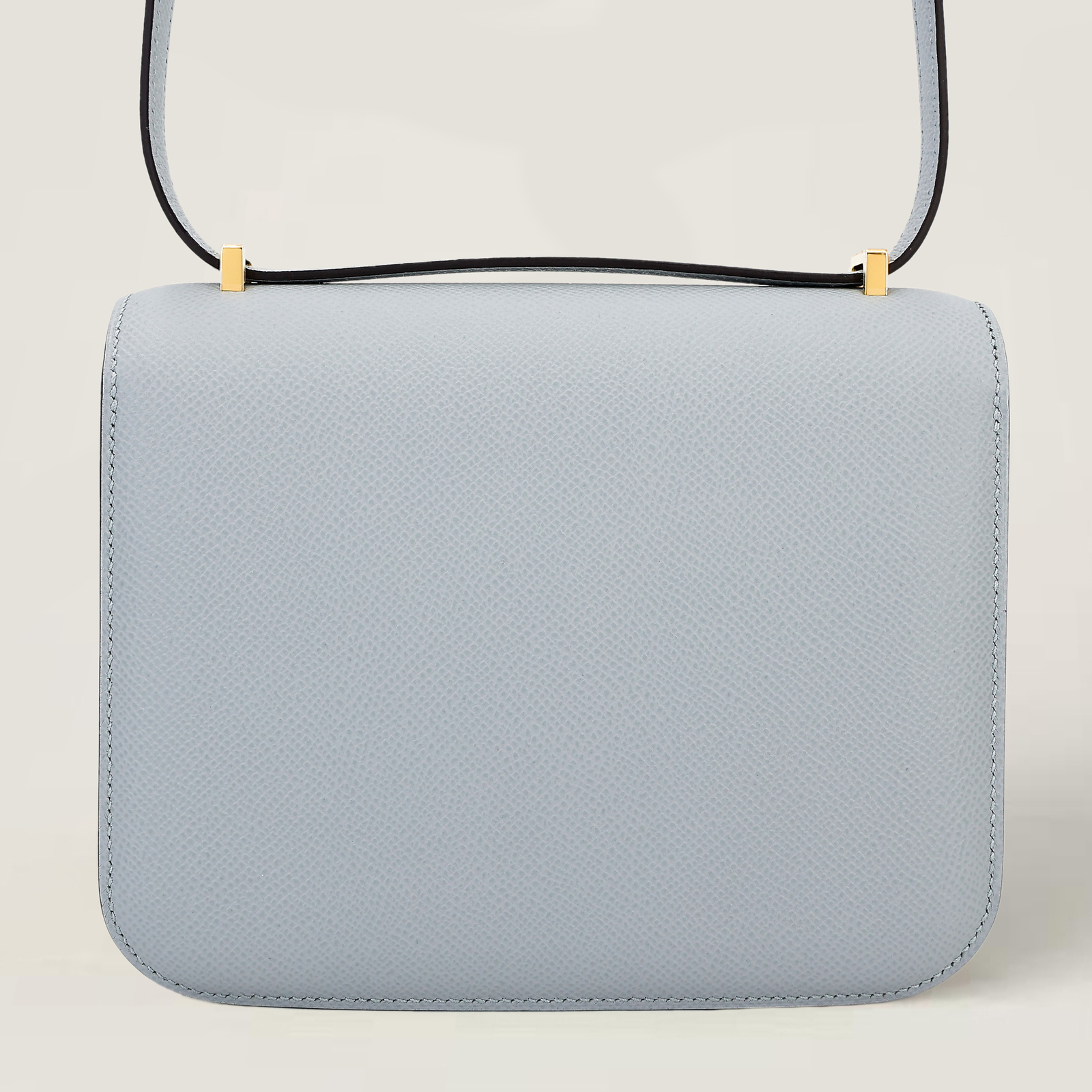 Mini Glacier Blue Cross-Grain Calfskin Crossbody - Arvelle Paris