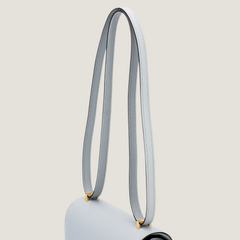 Mini Glacier Blue Cross-Grain Calfskin Crossbody - Arvelle Paris