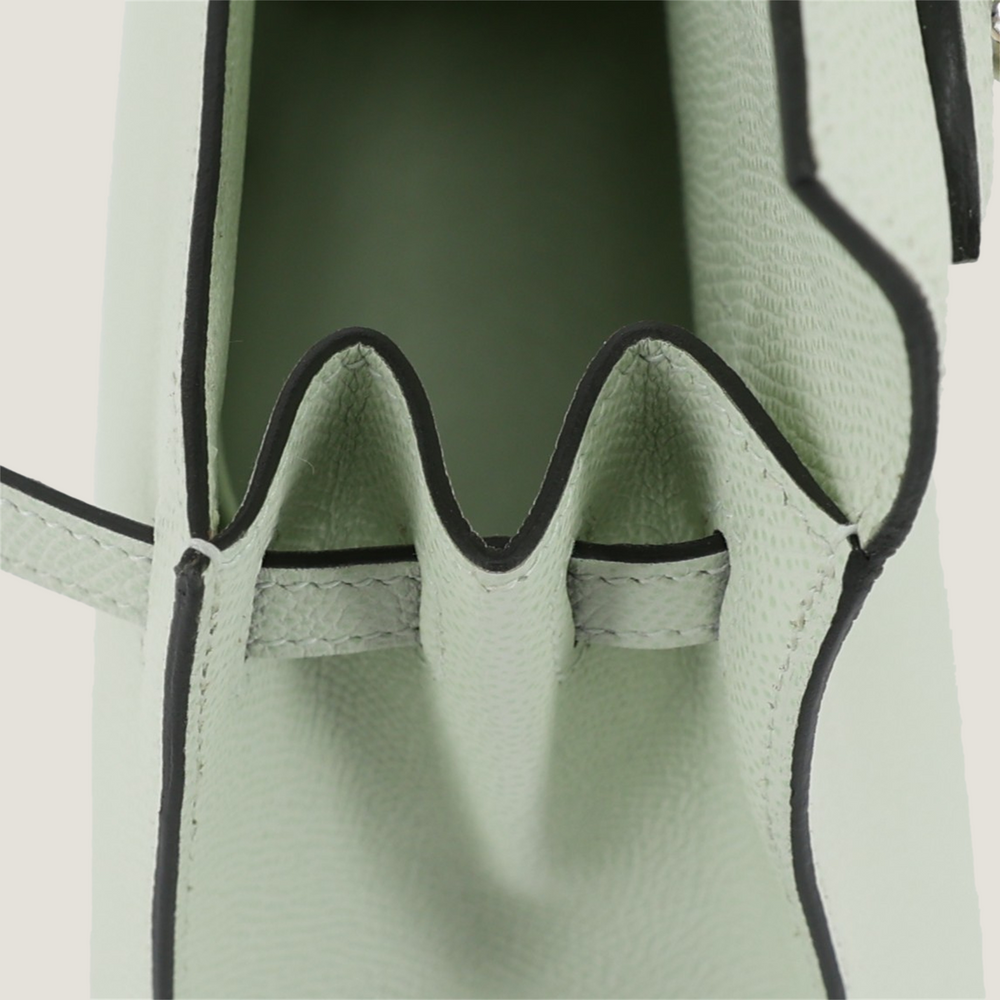 25cm Sparkling Green Cross-Grain Calfskin Handbag - Arvelle Paris