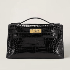 Black Premium Crocodile Clutch - Arvelle Paris