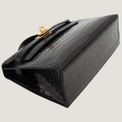 Black Premium Crocodile Clutch - Arvelle Paris