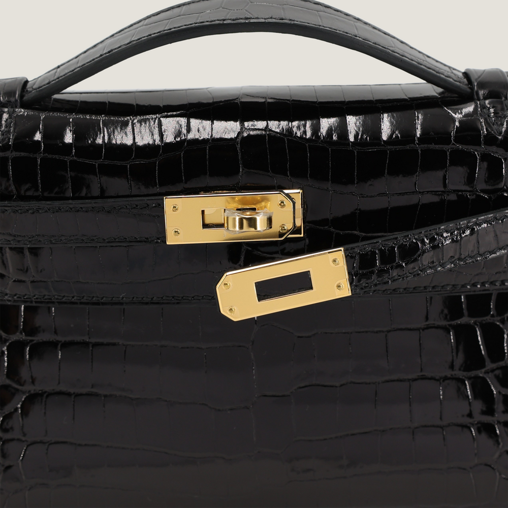 Black Premium Crocodile Clutch - Arvelle Paris