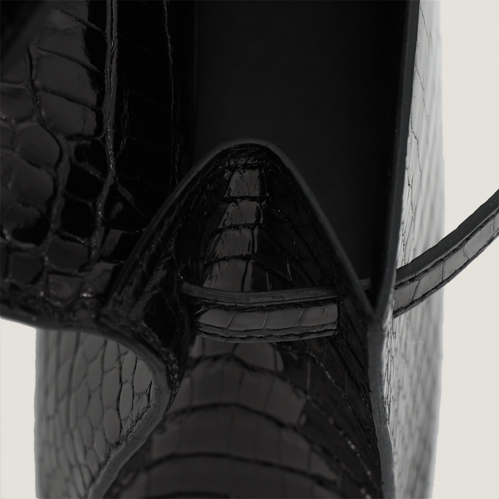 Black Premium Crocodile Clutch - Arvelle Paris
