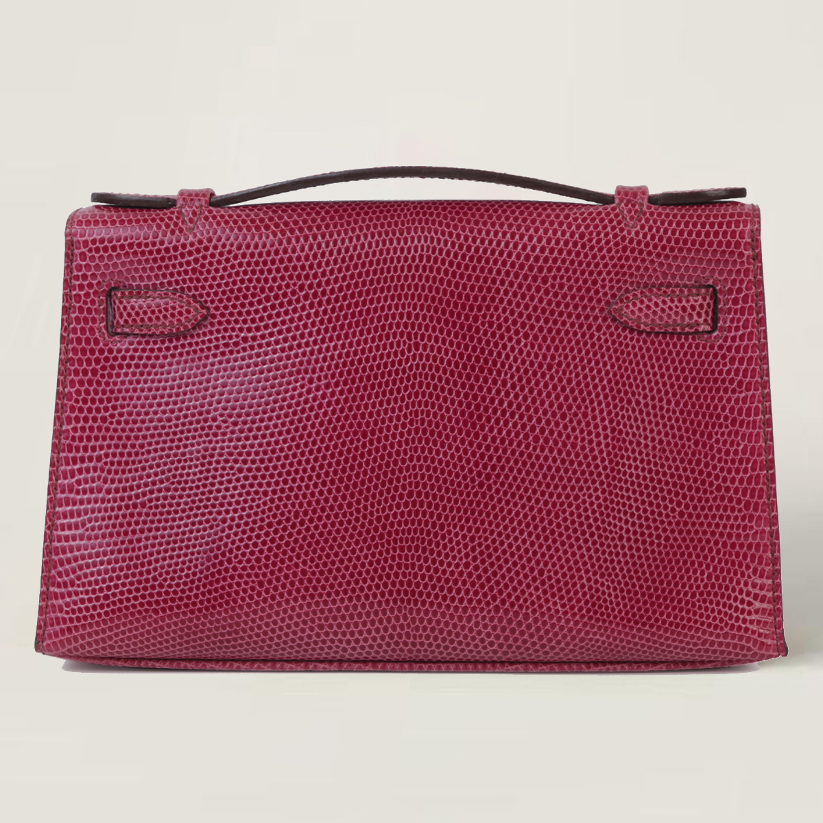Fuchsia Lizard Leather Clutch - Arvelle Paris